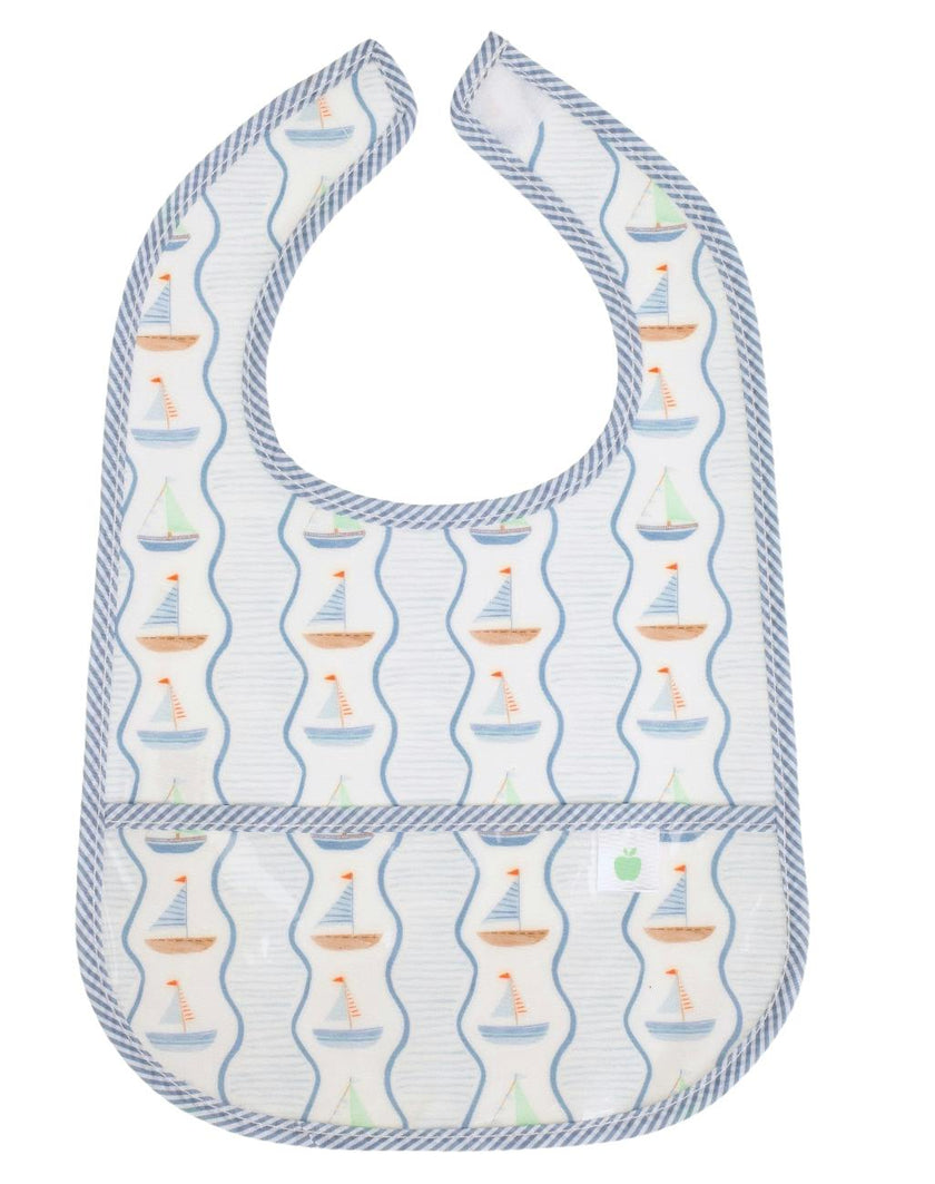The Wipe It Bib in Sailboats