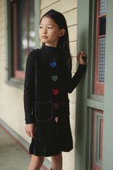 Hookstitch Heart Velour Jumper