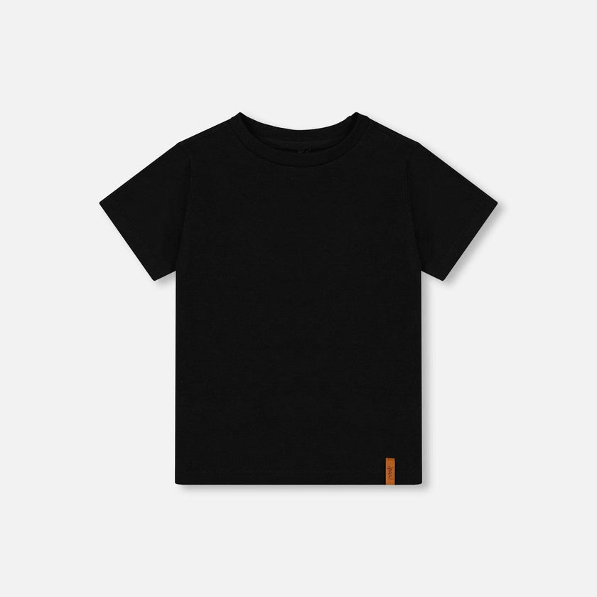 Organic Cotton Jersey T-Shirt Solid Black