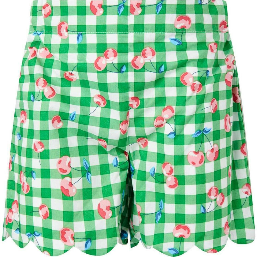 Cherry Check Scalloped Top and Short Set