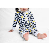 Black & Yellow Hearts Zip-up Baby Bodysuit