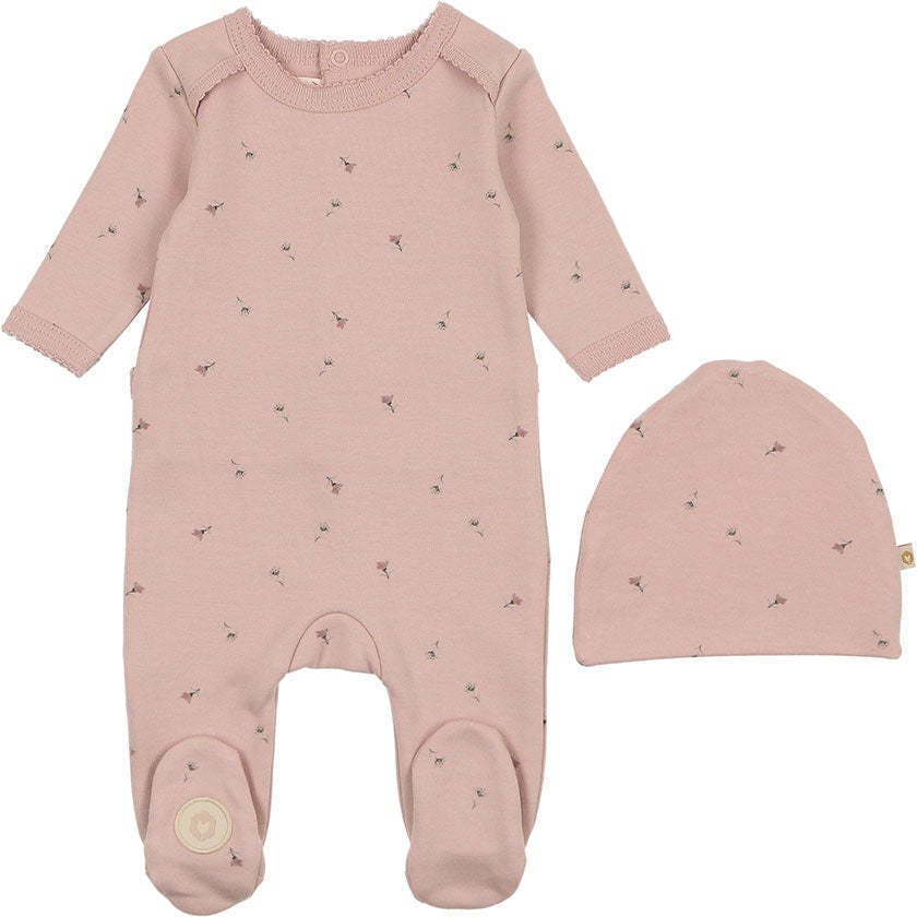 Plush Print Footie & Hat Set
