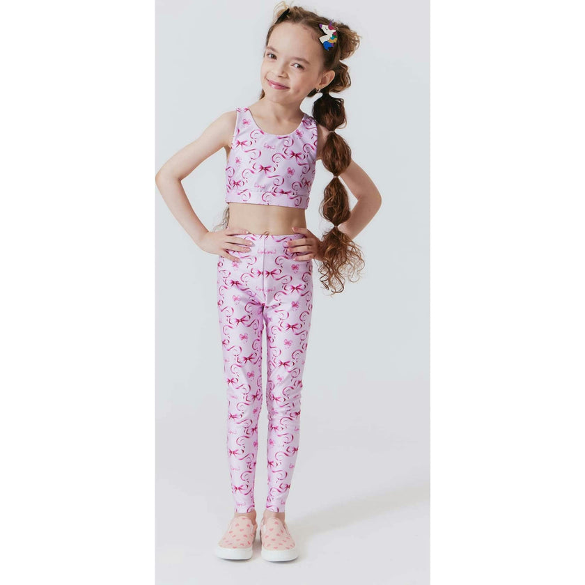 Girls Hi-Shine Scoop Neck Racer Back Sports Bra