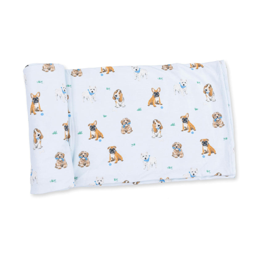 Bestie Dogs Blue - Swaddle Blanket