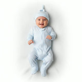 Blue Stripes Pima Cotton Newborn Hat