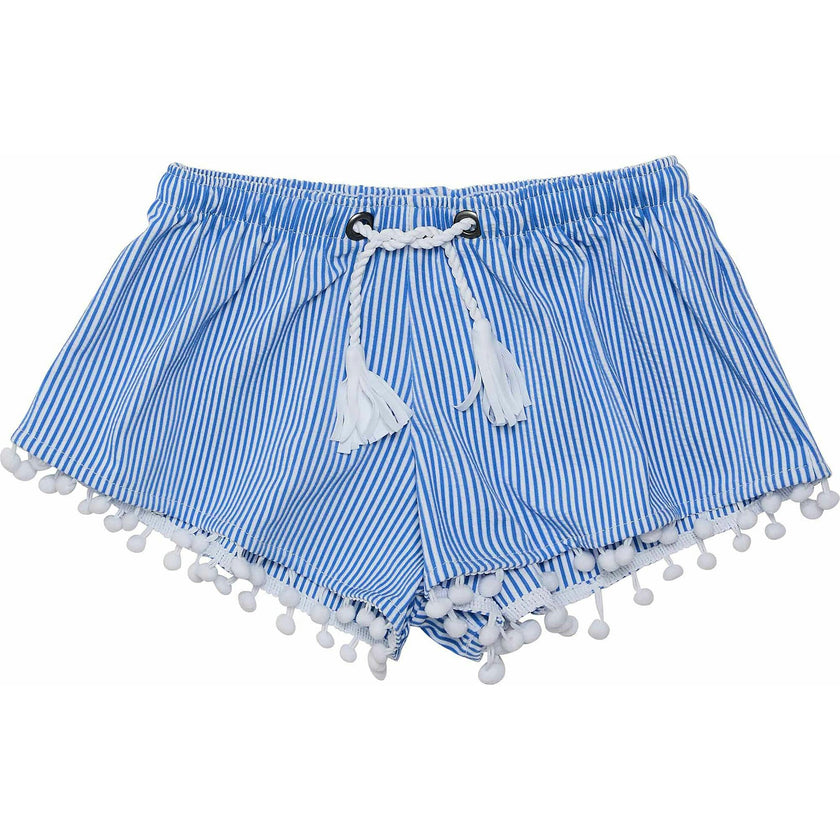 UPF50+ Pompom Lace Trim Drawstring Swim Shorts