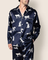 Men's Silk Pajama Set in Panthère de Nuit