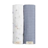 Cove Cotton Muslin Swaddle Blanket Set (Sea, Set of 2)