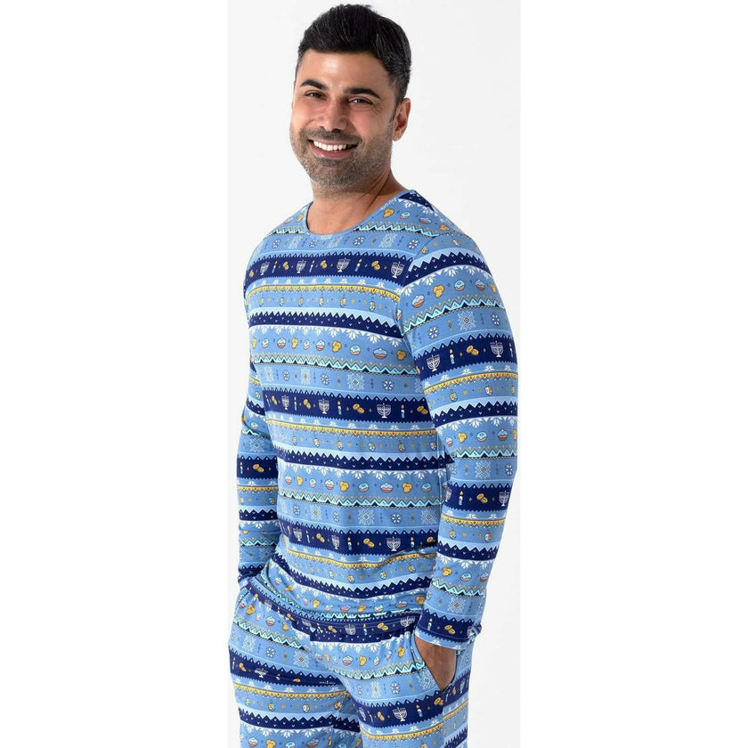 Hanukkah Fair Isle Bamboo Men's Pajama Set