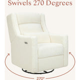 Kiwi Plus Power Glider Recliner W/ Power Headrest In Cream Shearling