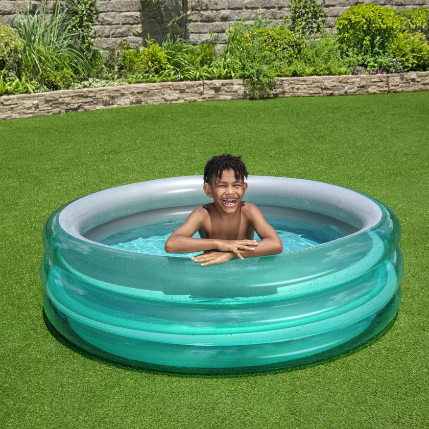 H2OGO! Big Metallic 3-Ring Inflatable Play Pool - 5’7” Diameter