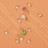 Revel Small Bobble Charm Necklace - Diamond