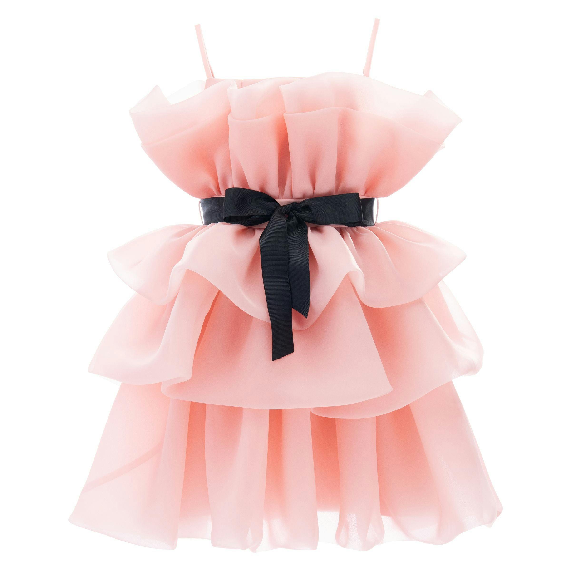 Pink Noella Ruffle Bow Dress