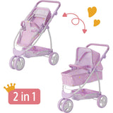 Twinkle Stars Princess 2-In-1 Baby Doll Stroller