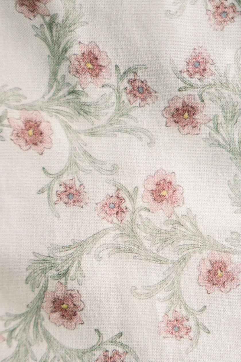 Lilac Vine Scroll Timeless Floral Ruffle Zipper Pouch