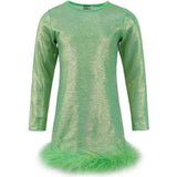 Shimmering Metallic Feather Dress Hot Pink