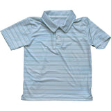 Athletic Polo in Stripe in Blue Jay