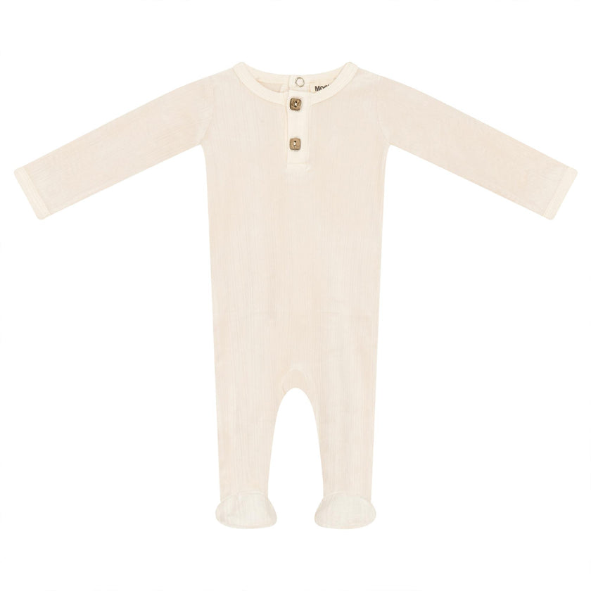 Velour Ribbed Button Front Stretchie