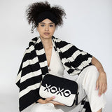 Xoxo Reversible Stripes Blanket Travel Set