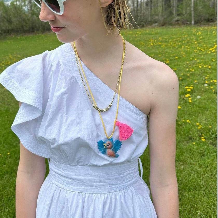BIRDIE THE BLUE BIRD NECKLACE