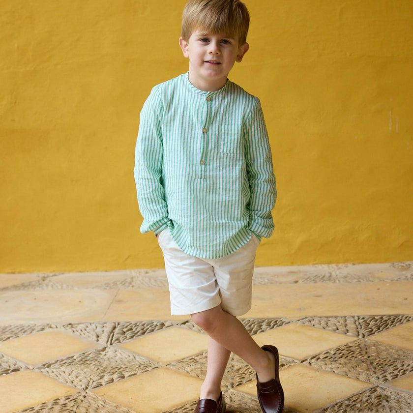 Victor Shirt Mint Stripe
