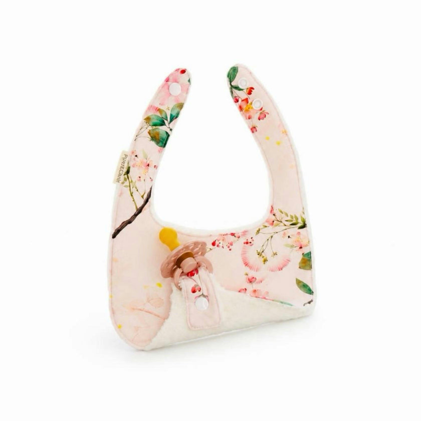 Soothe & Snap Pacifier Bib – Blush Botanical