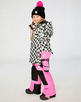 Two Piece Teknik Snowsuit Bright Pink And Checkered