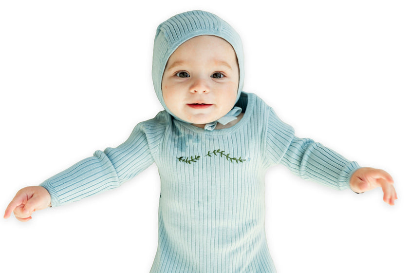 Rib Knit Stretchie and Bonnet