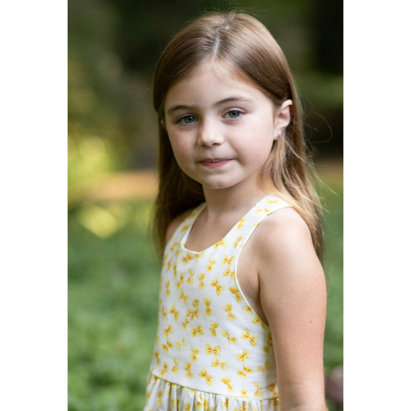 Cross Back Dress in Bow Tie Pasta