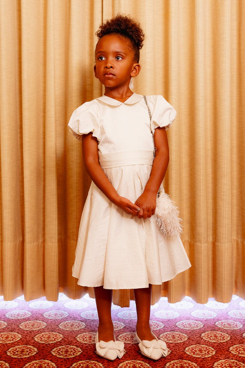 Mini Wrenley Dress in Cream Taffeta