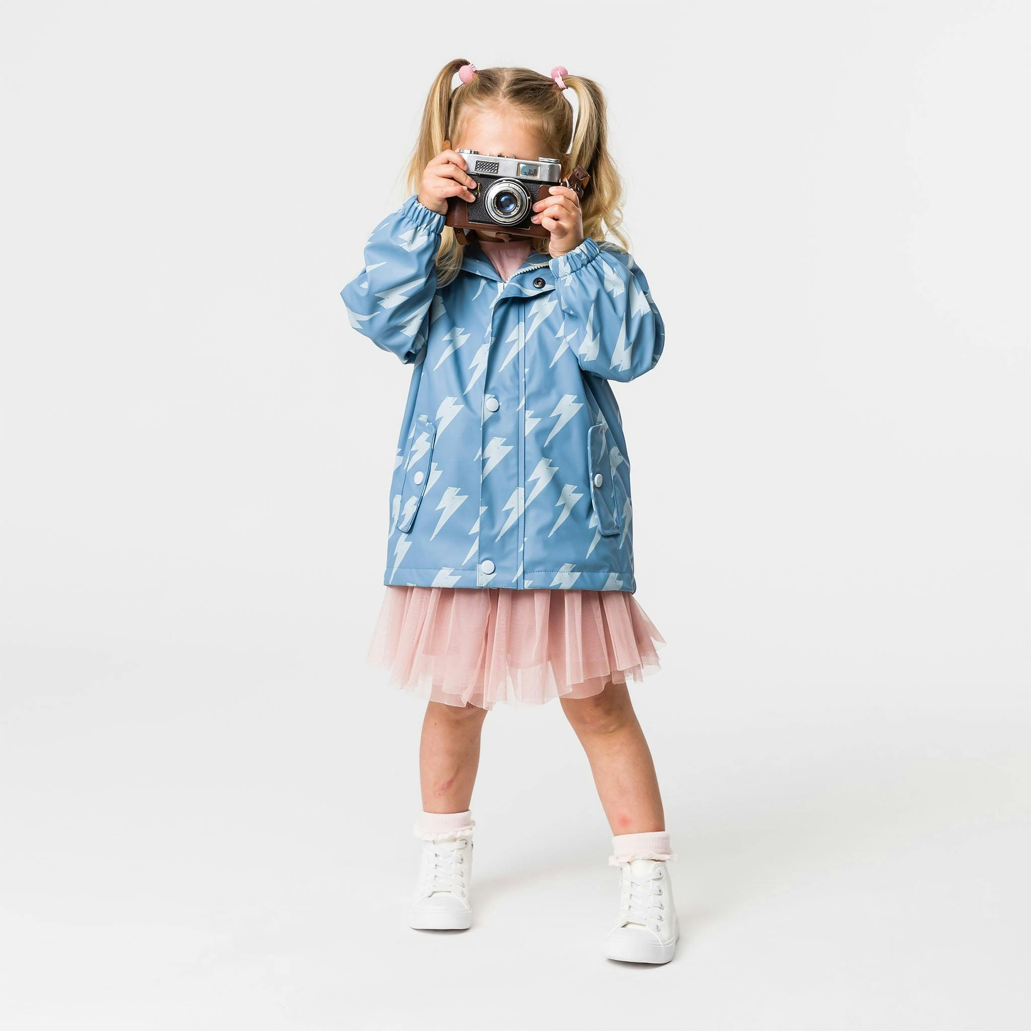 Recycled Waterproof Raincoat, Blue