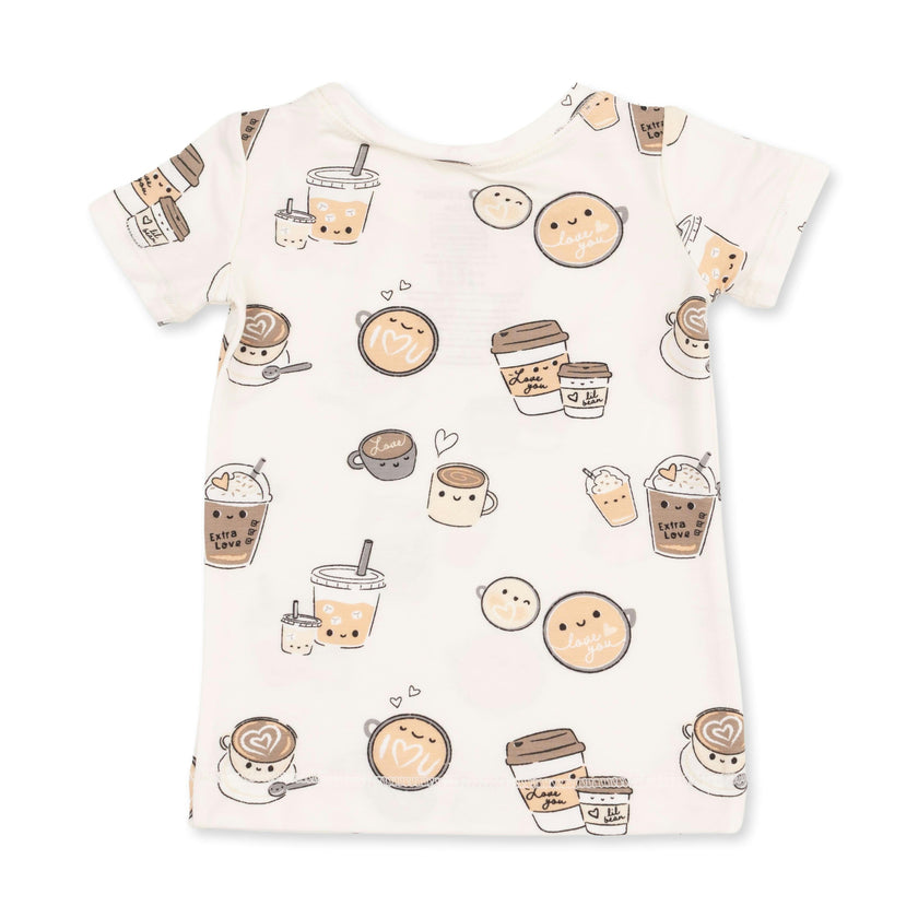 Love You A Latte - Short Sleeve Loungewear Set