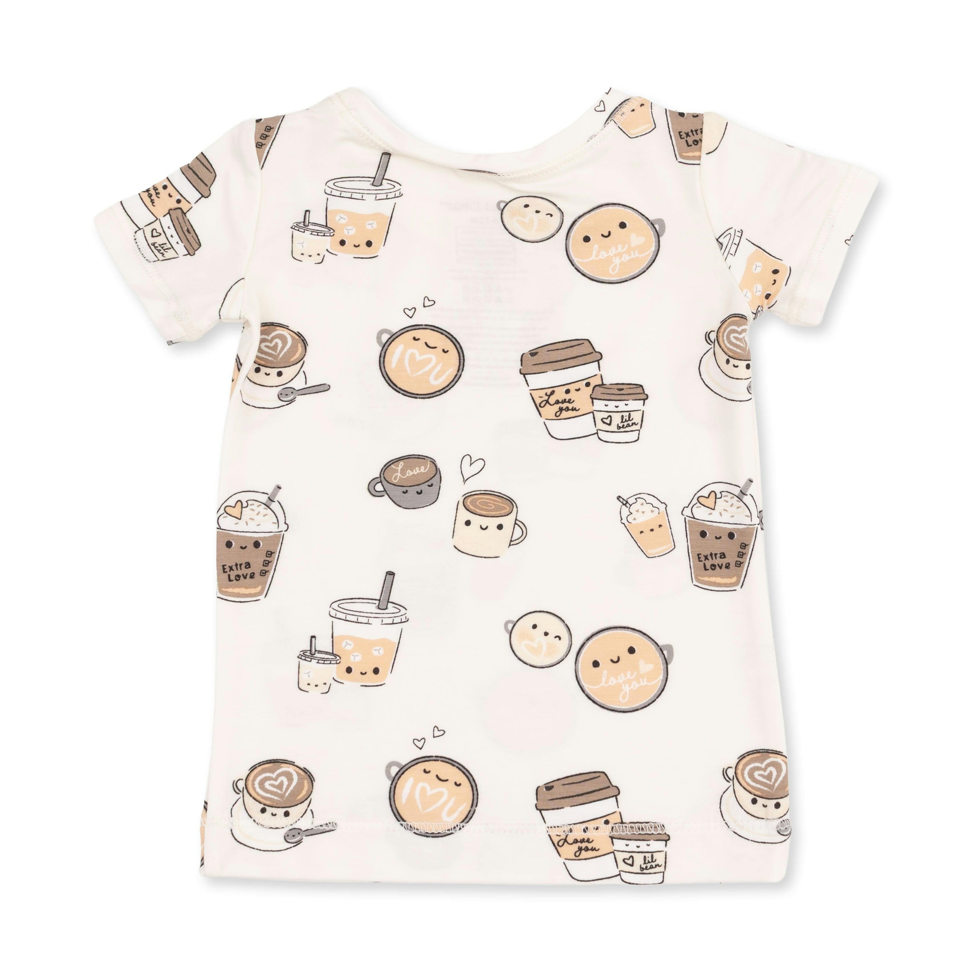 Love You A Latte - Short Sleeve Loungewear Set