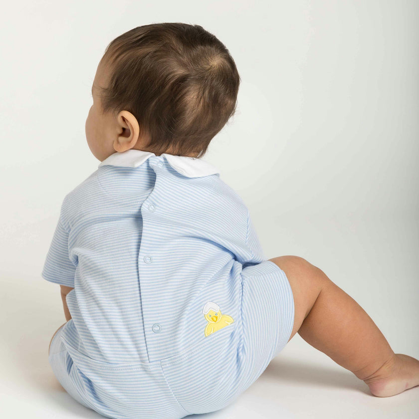 Stripe Knit Shortall With Chick
