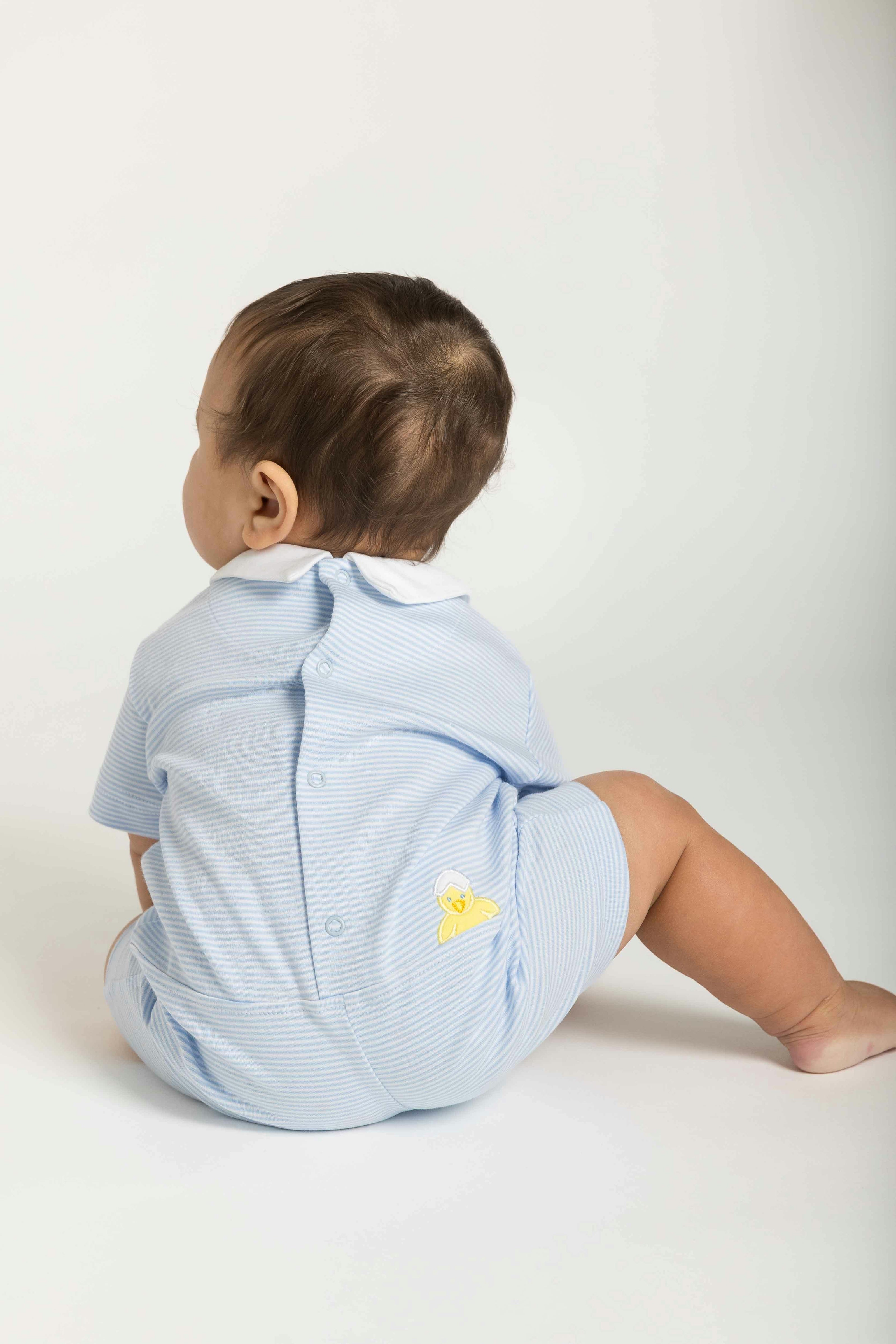 Stripe Knit Shortall With Chick