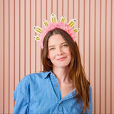 Packed Party Best in Class Pencil Novelty Headband - Multi-Sized Glitter Felt Pencils with Pink Tinsel Wrap for Back to School and Classroom Parties