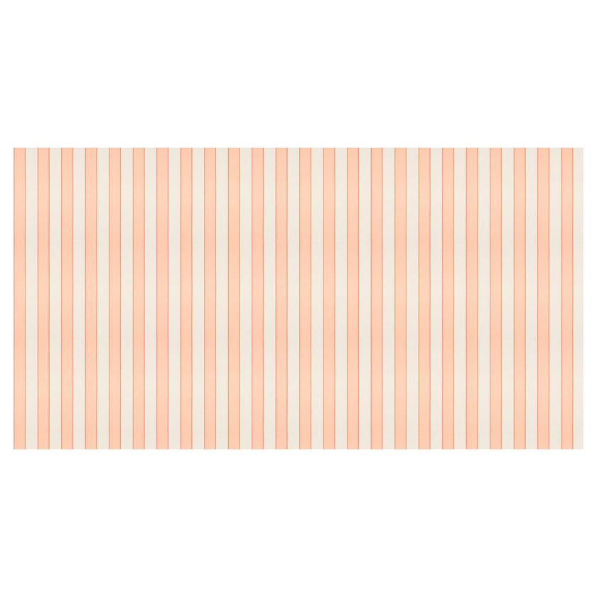 Peach Striped Paper Tablecloth