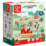 Hape: Solar Offroad Adventure - 11pc Wooden Nature & Hazard Toy Car