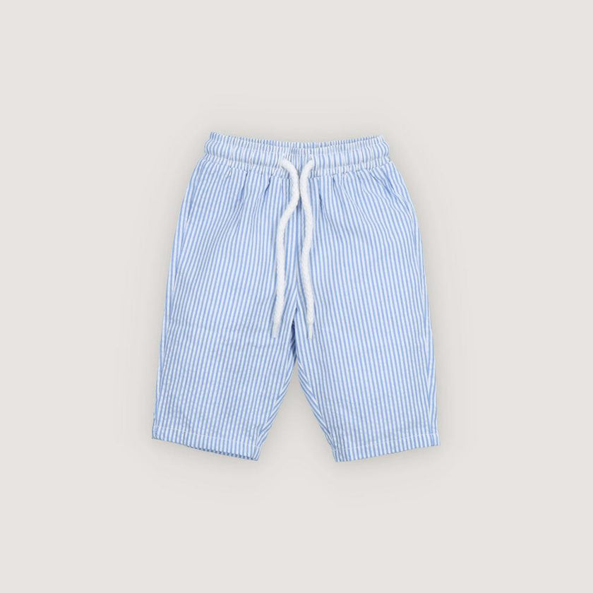Almond Baby Pant Vista Blue Seersucker Stripes