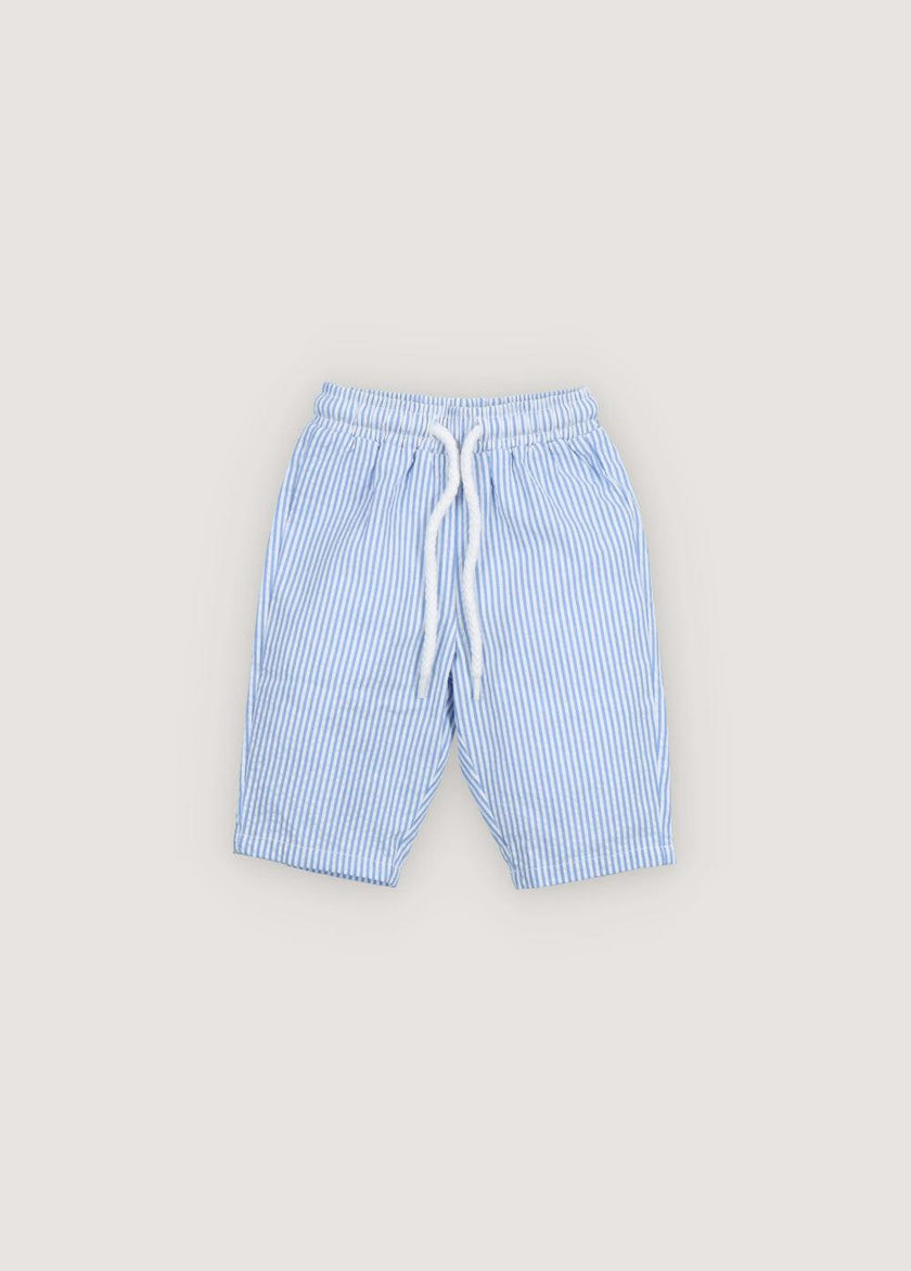 Almond Baby Pant Vista Blue Seersucker Stripes