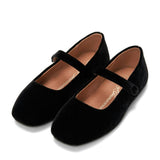 Cleo Velvet Square Toes Mary Jane Style Ballet Flats