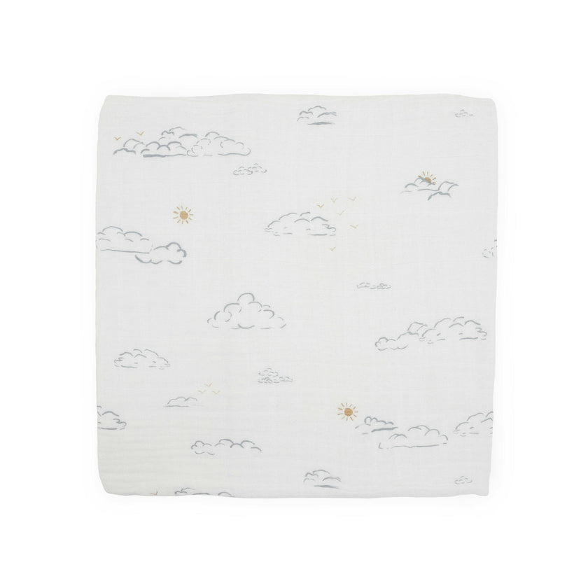 Cotton Muslin Swaddle Blanket - Partly Cloudy