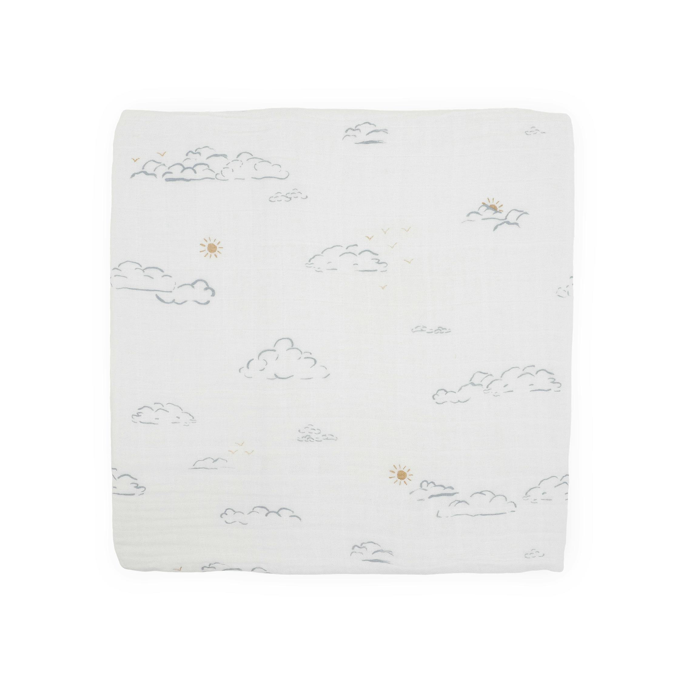 Cotton Muslin Swaddle Blanket - Partly Cloudy