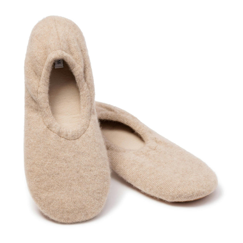 Women's Cashmere Slippers in Beige
