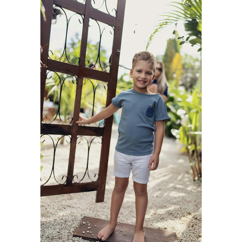Boys Ribbed Berry Short Sleeve Shirt