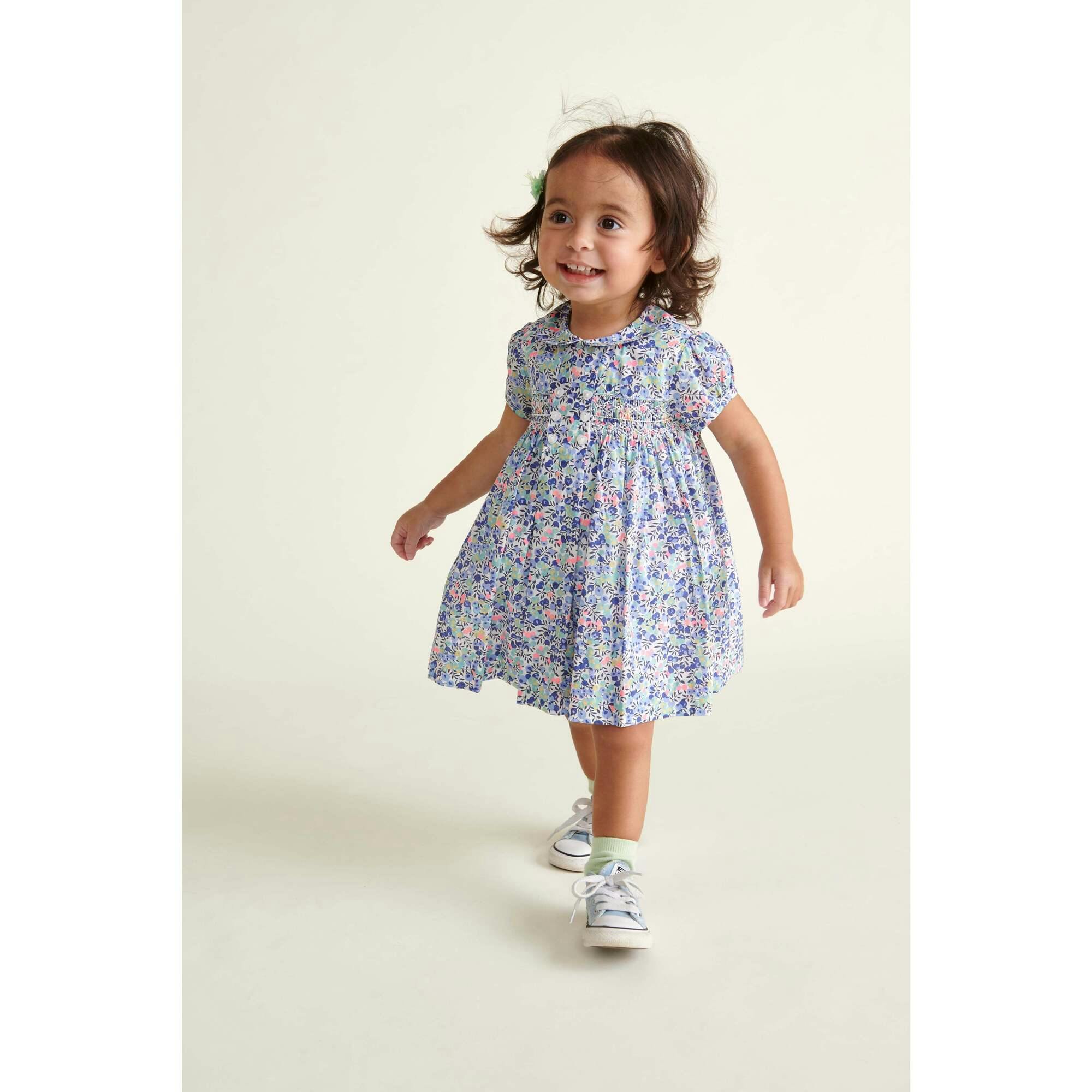 Made With Liberty Fabric Smocked Baby Dress Klee