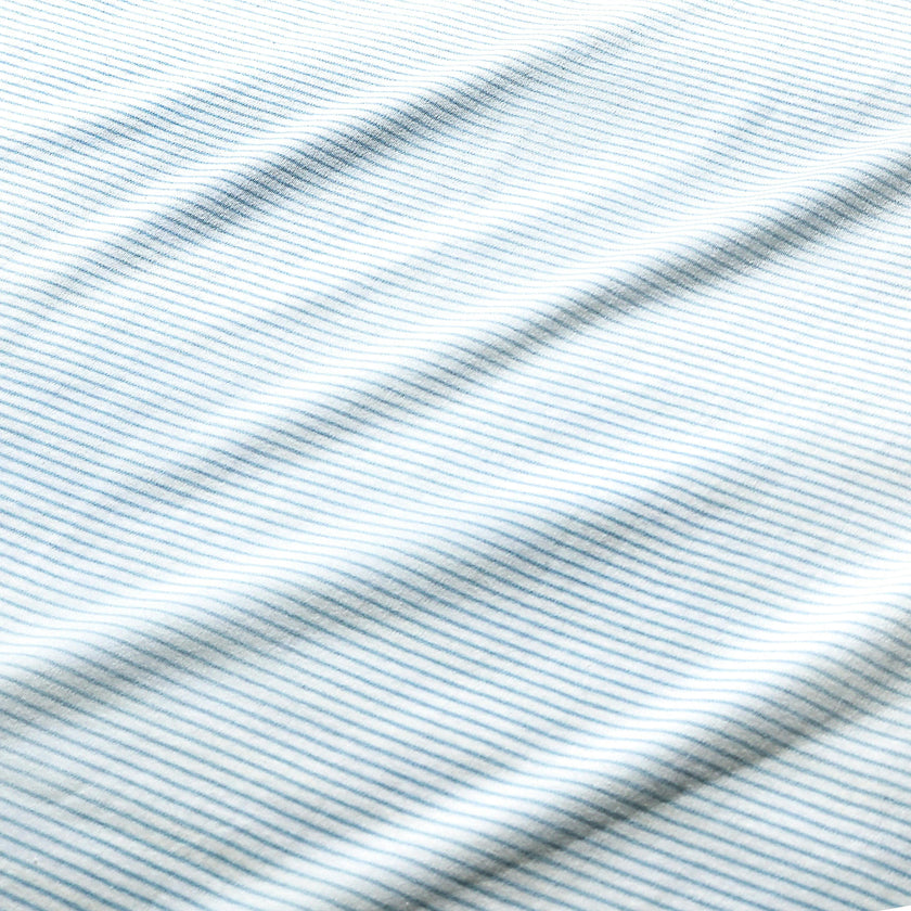 Harbor Stripe Zip Baby Onesie in Light Blue Stripe