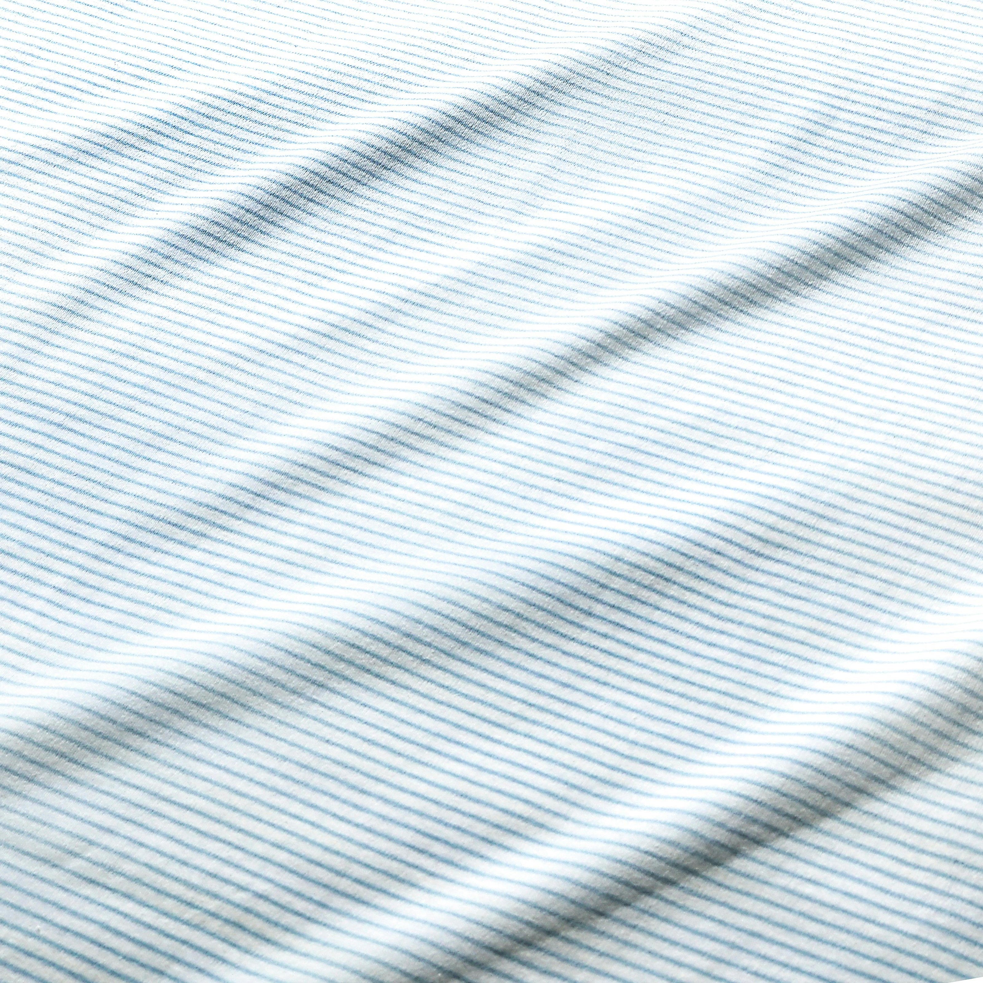 Harbor Stripe Zip Baby Onesie in Light Blue Stripe