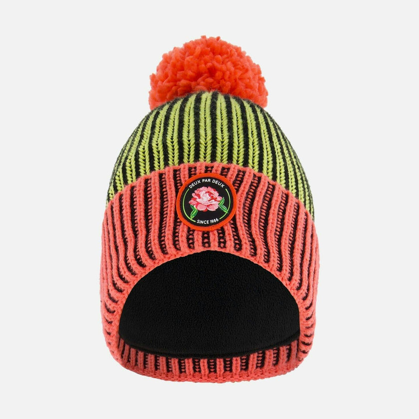 Ribbed Knit Pompom Beanie Hat