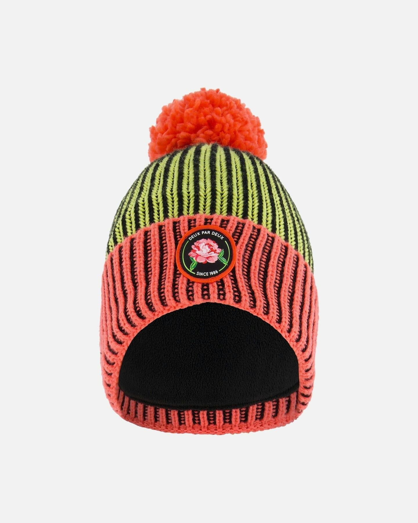 Ribbed Knit Pompom Beanie Hat